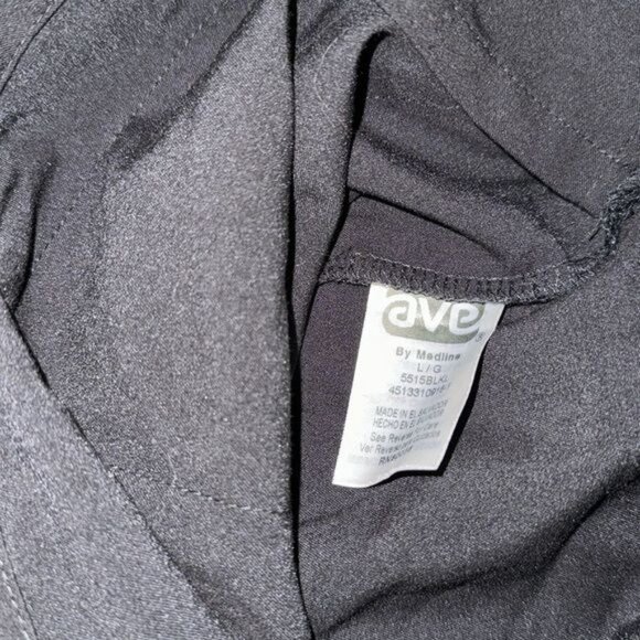 Ave By Medline Black Scrub Set L Unisex V-Neck Top & Elastic Waist Pants - Picture 4 of 15